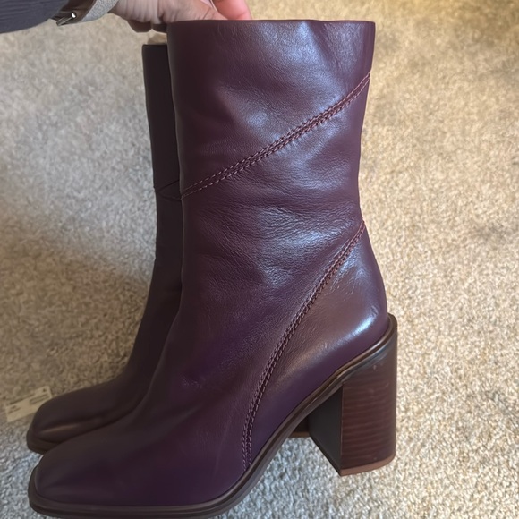 Franco Sarto Plum Mid Calf Boots in Plum Size 6 1/2 - Picture 2 of 6